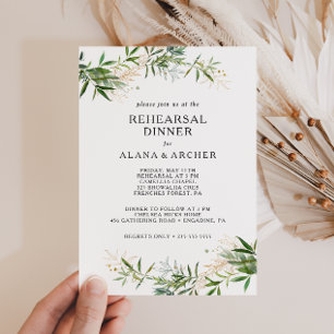 Elegante Olive Greenery Invitación a cenar