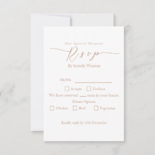 Elegante opción de cena Rosa de Moda Boda RSVP
