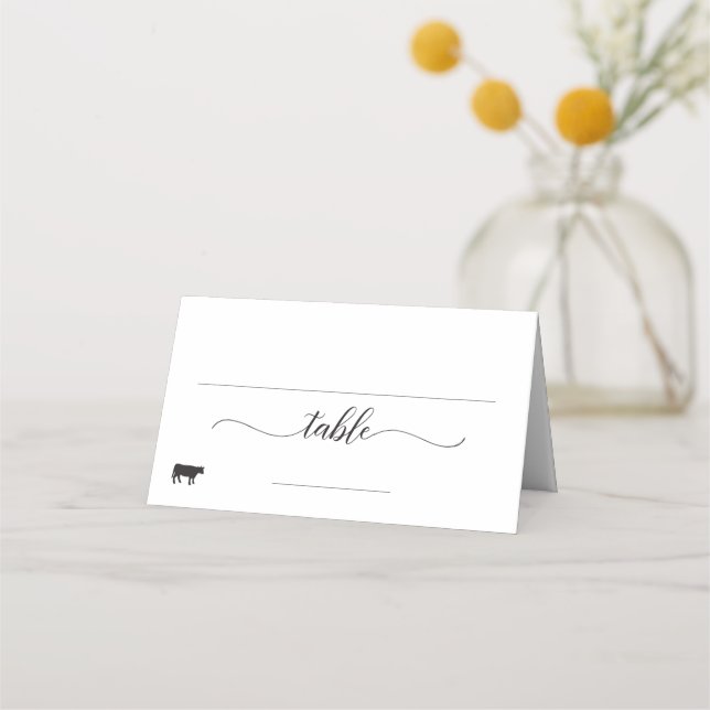 Elegante opción de comida de ternera Boda Tarjeta  (Anverso)