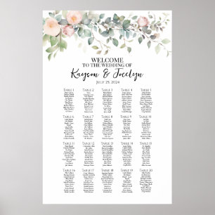 Elegante organigrama boda carta de asientos 20 mes