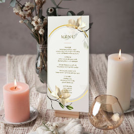 Elegante Oriental Magnolia Boda Carta de menú