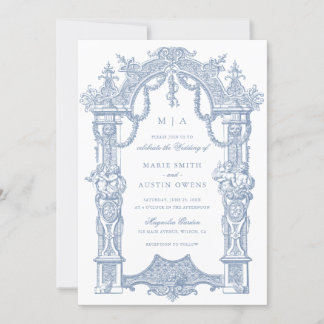 Elegante Ornament Border Frame Invitación a la bod