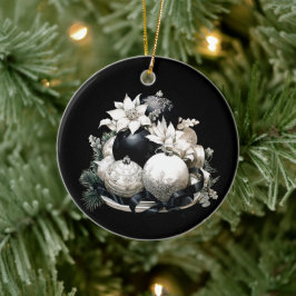 Elegante ornamento de marfil blanco y negro