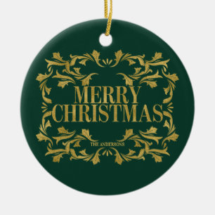 Elegante Ornate Gold Ornamento navideño
