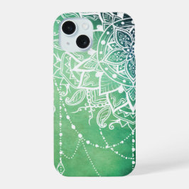 Elegante Ornate Zen Mandala Rosette Tonos verdes