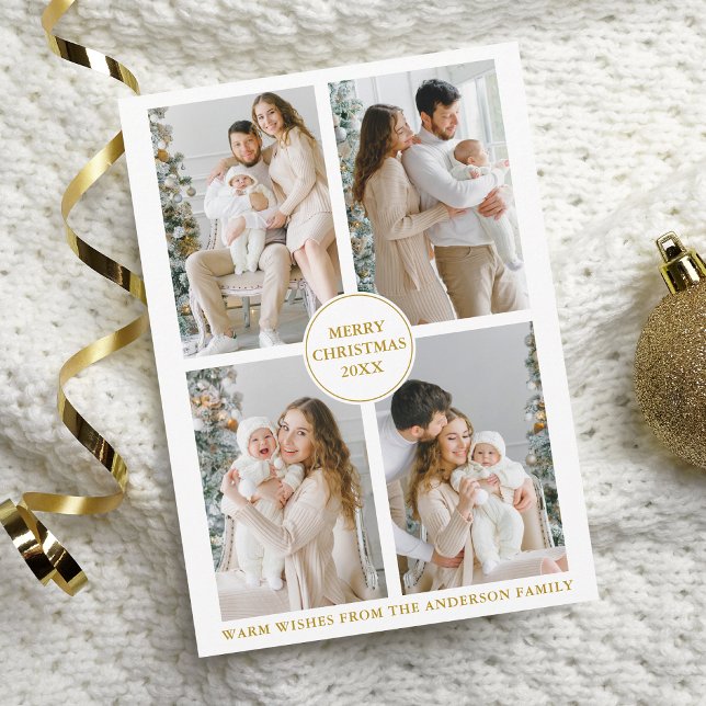 Elegante Oro 4 Foto Feliz Navidad (Subido por el creador)