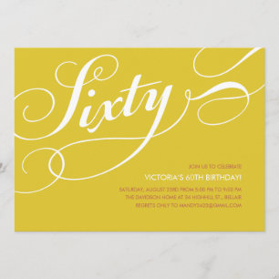 Elegante Oro Amarillo Invitaciones de cumpleaños n