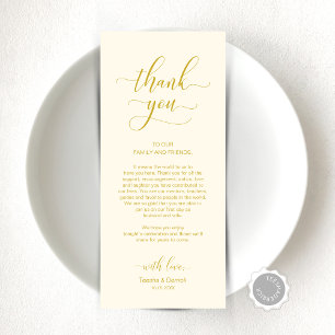 Elegante Oro Amarillo, Lugar Ajuste Tarjeta de agr