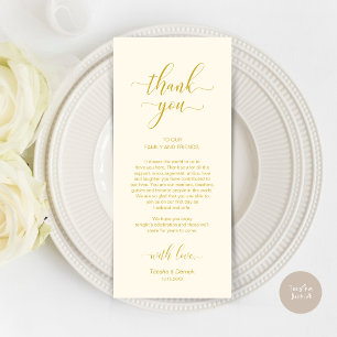 Elegante Oro Amarillo, Lugar Ajuste Tarjeta de agr