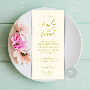 Elegante Oro Amarillo, Lugar Ajuste Tarjeta de agr
