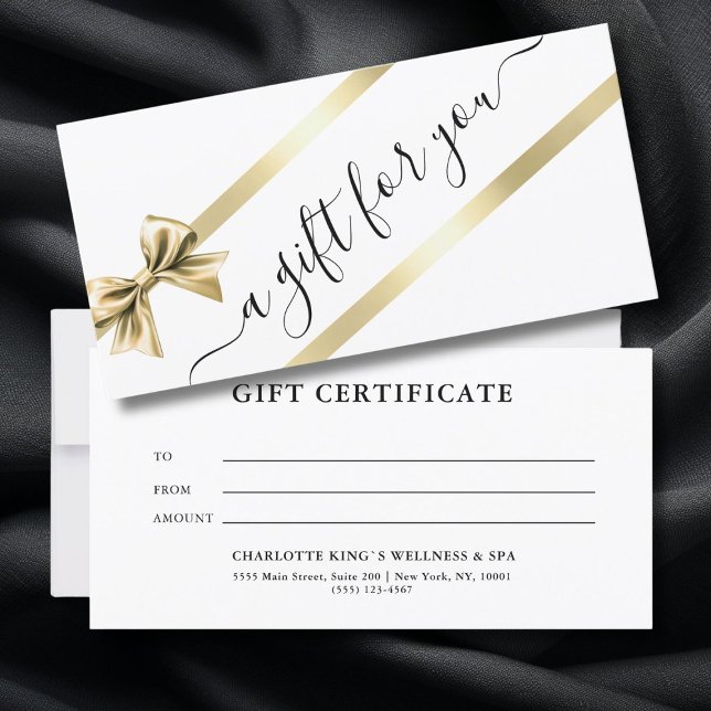 ELEGANTE, ORO, BLANCO, CERTIFICADO DE NEGOCIOS DE  (ELEGANT, GOLD, WHITE, RIBBON BUSINESS CERTIFICATE)