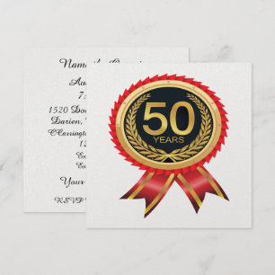 Elegante Oro Cincuenta Invitaciones