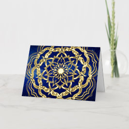 Elegante oro de lujo y yoga azul marino Mandala Re