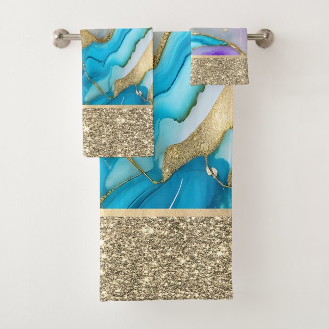 Elegante Oro Elegante, Azul, Mármol Violeta (In situ)