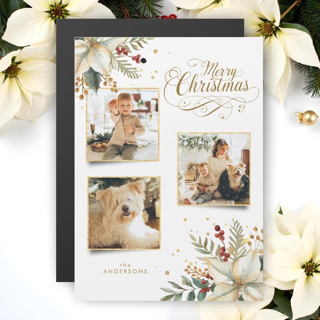 Elegante Oro Feliz Navidad Botánica 3-Foto (Subido por el creador)