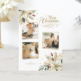 Elegante Oro Feliz Navidad Botánica 3-Foto