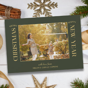 Elegante Oro Feliz Navidad Typografía Fotografía