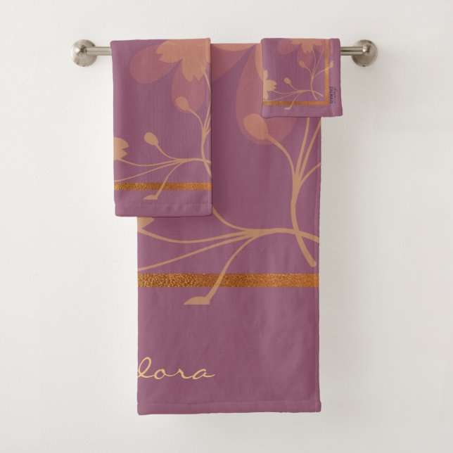 Elegante Oro Fuchsia Abstract Floral Patern (In situ)