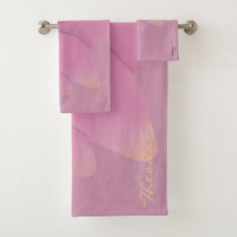 Elegante Oro Fuchsia Abstract Floral Patern