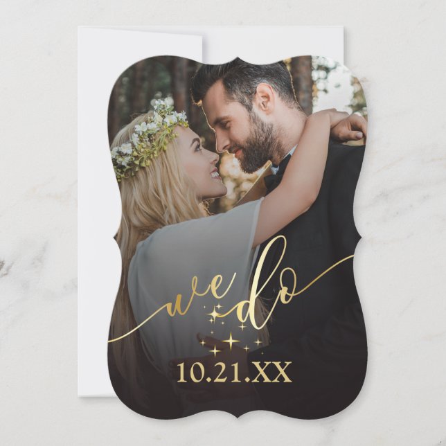 Elegante Oro Hacemos Invitación De Boda (Anverso)