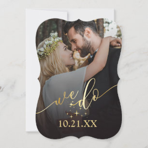 Elegante Oro Hacemos Invitación De Boda
