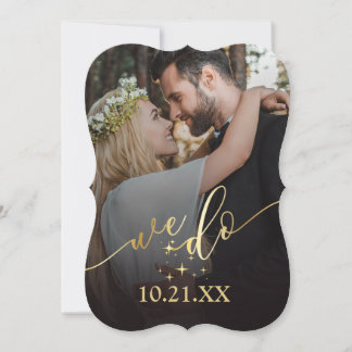 Elegante Oro Hacemos Invitación De Boda