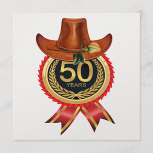 Elegante Oro Oeste Cincuenta Invitaciones