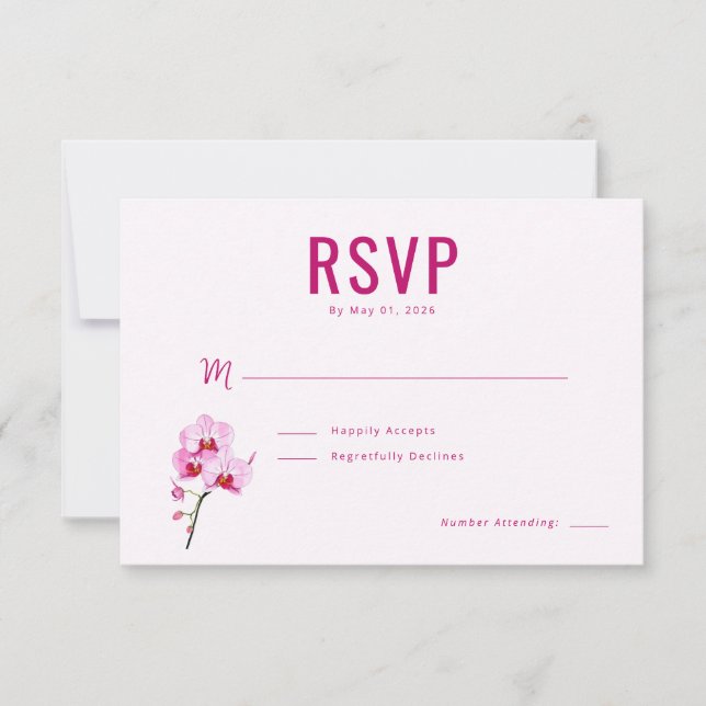 Elegante Orquídea Magenta RSVP (Anverso)