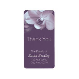 Elegante Orquídea Púrpura Gracias Etiqueta 4