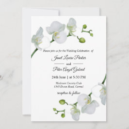 Elegante orquídeas blancas Invitación a la boda