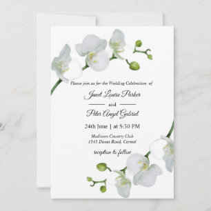Elegante orquídeas blancas Invitación a la boda