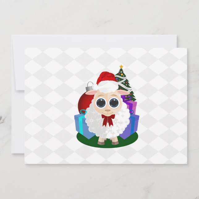 Elegante Oveja de Navidad Lindo Fiesta de Invierno (Anverso)