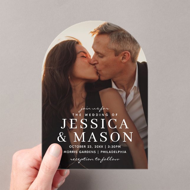 Elegante overlay Invitación a la boda acrílica mod (Insitu (portátil))