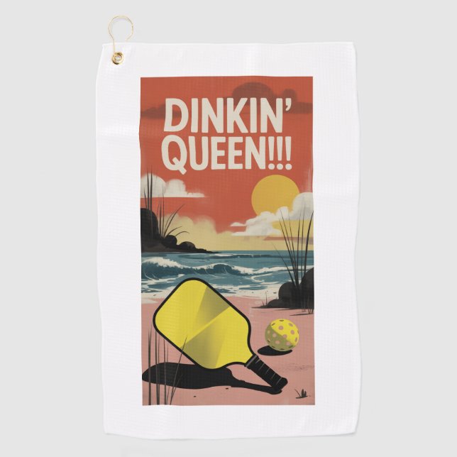 ¡¡¡Elegante Paddle DINKIN' QUEEN!!! Toalla deporti (Anverso)