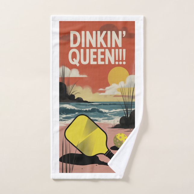 ¡¡¡Elegante Paddle DINKIN' QUEEN!!! Toalla deporti (Toalla de mano)
