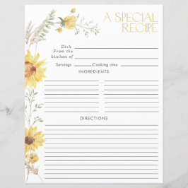 Elegante página de la Receta de la Ducha Bridal Bo