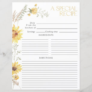 Elegante página de la Receta de la Ducha Bridal Bo