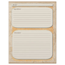 Elegante página de recetas de desvanecimiento de n