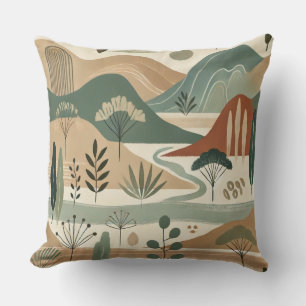 Elegante paisaje montañoso de almohada - tonos tie