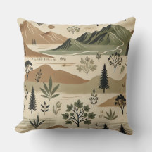 Elegante paisaje montañoso de almohada - tonos tie