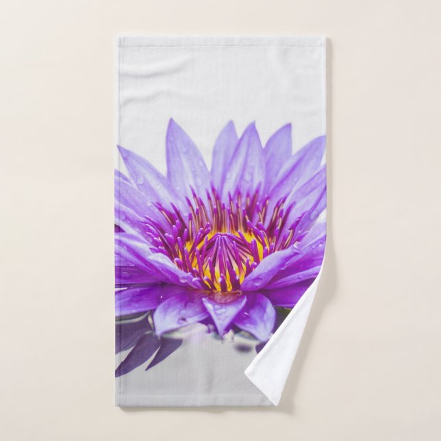 Elegante Paisaje Purple Lotus Flower, Zen (Toalla de mano)