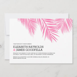 Elegante Palm Tree Beach Invitaciones de matrimoni