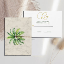 Elegante Palm Tree Watercolor Wedding RSVP