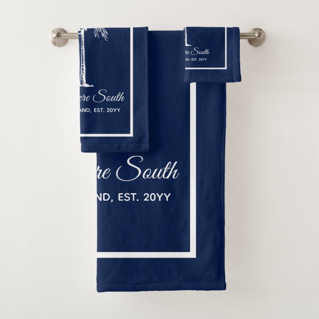 Elegante Palma Blanca Azul Personalizada (In situ)
