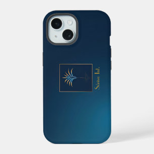 Elegante Palma de Medianoche Monogramada en Azul M