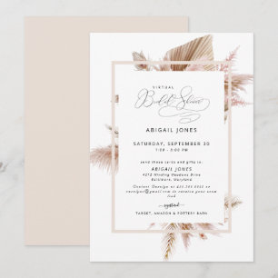Elegante Pampas Bridal Shower Invitación