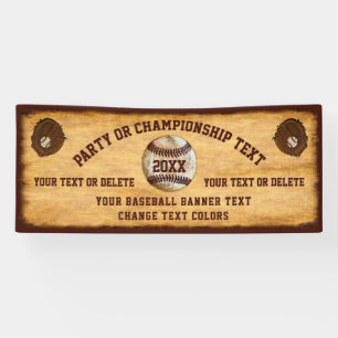 Elegante pancarta de béisbol con aspecto vintage y