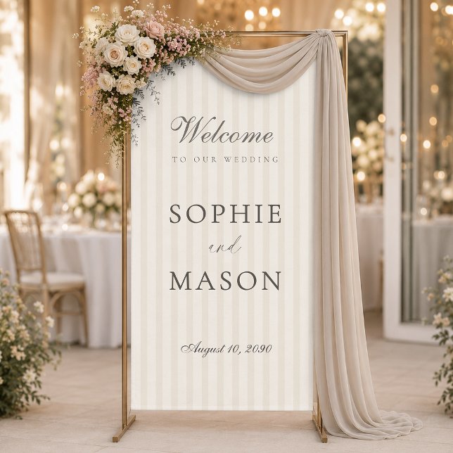 Elegante pancarta de bienvenida de boda con franja (Subido por el creador)