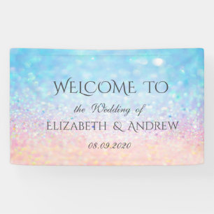 Elegante pancarta de boda con efecto Bokeh Ombre