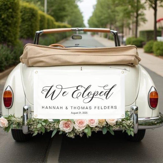 Elegante pancarta de boda secreta para coche (Subido por el creador)